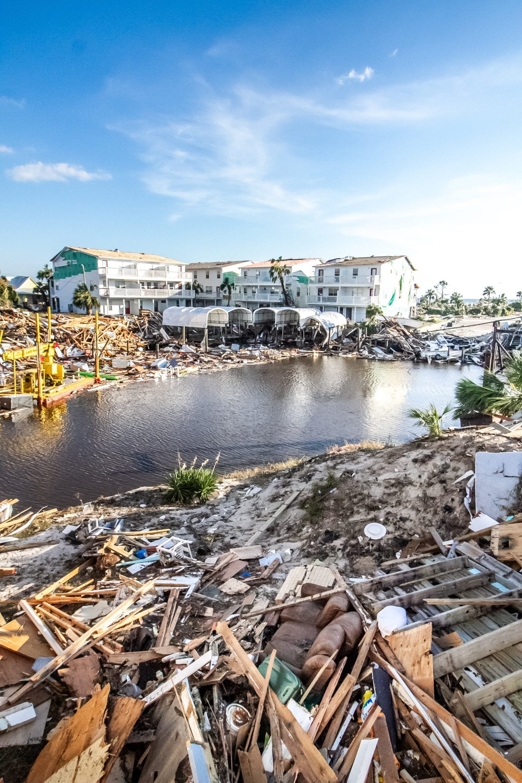 Trash-Strewn Riverbank