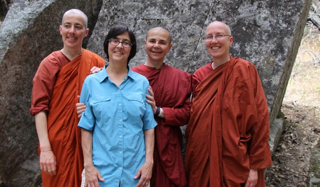 Aloka Vihara nuns with Saranaloka board president, 2013