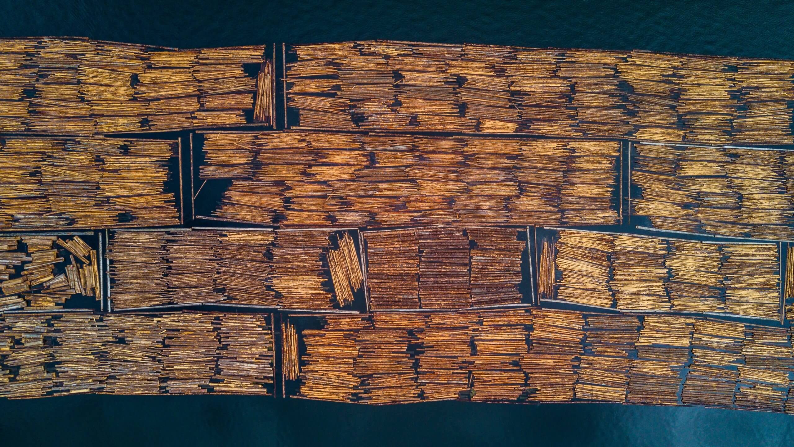 Floating timber, Malcolm Island, Canada